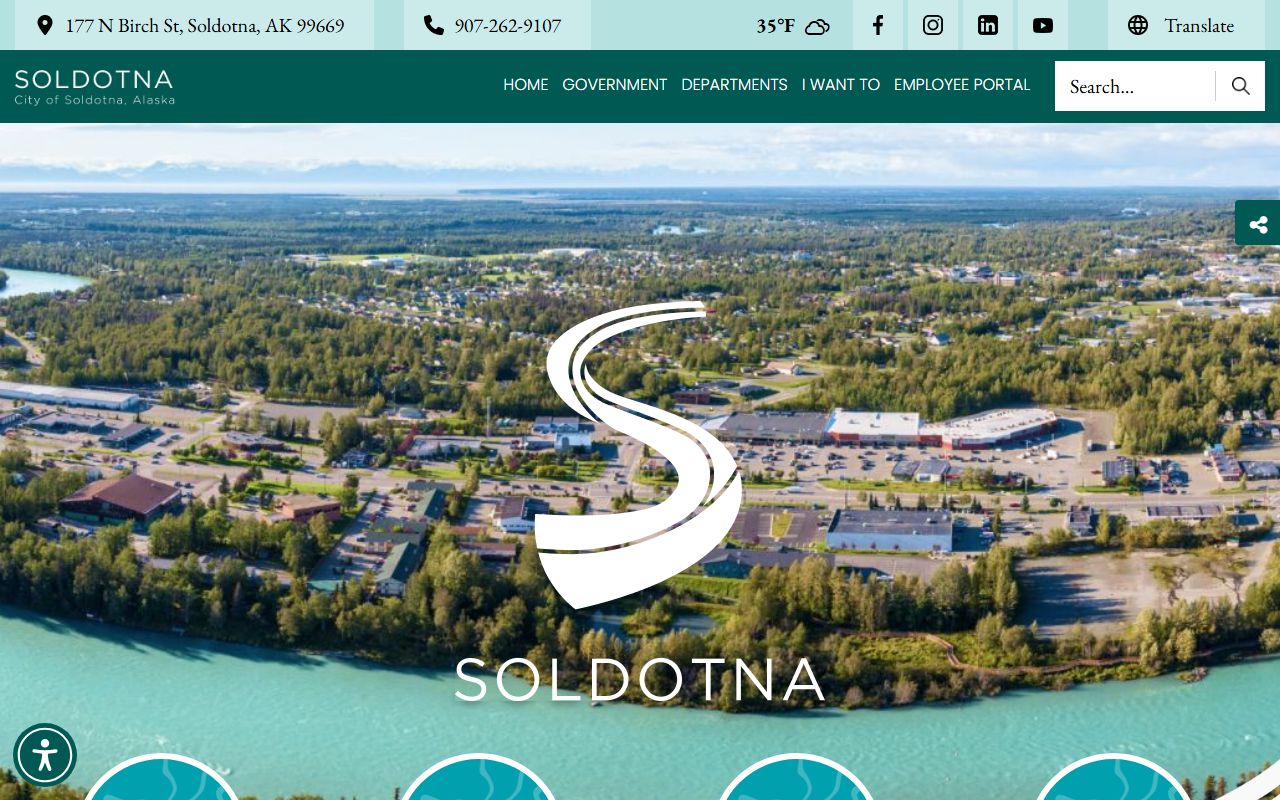 City of Soldotna official website showing city services information