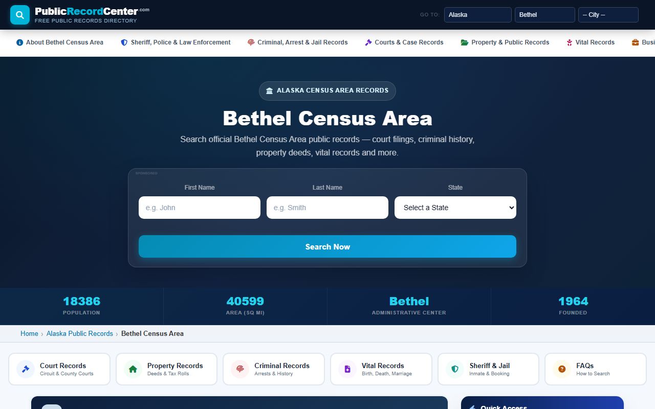 Alaska DNR Recorder's Office database for Bethel Census Area deed records