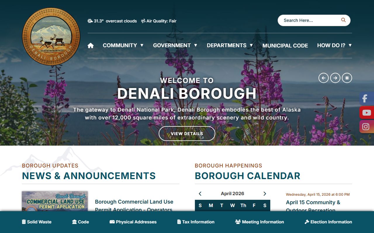 Denali Borough official website for deed records research