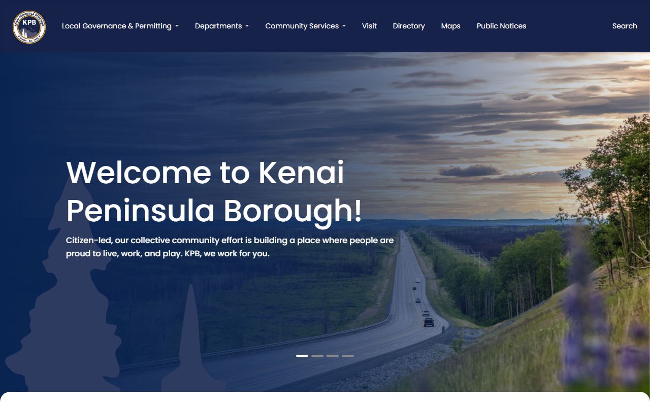 Kenai Peninsula Borough official website showing borough services and property information