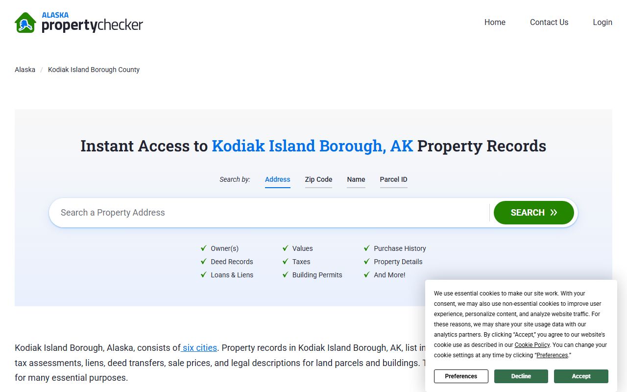 Kodiak Island Borough deed records - DNR Recorder's Office