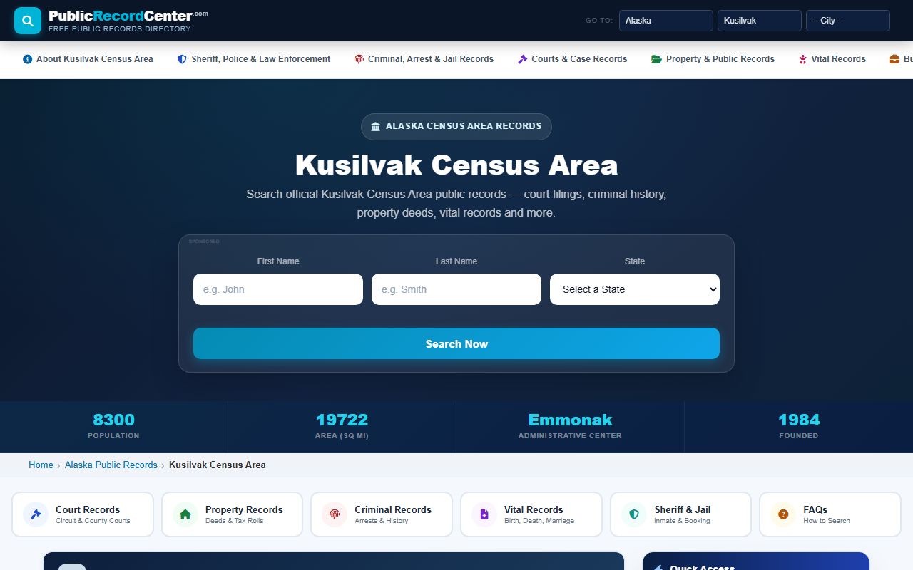 DNR Recorder's Office handles Kusilvak Census Area deed records through Kuskokwim District
