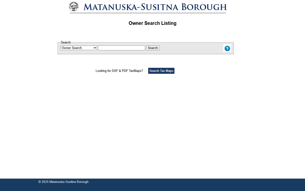 Matanuska-Susitna Borough online property search portal for deed records