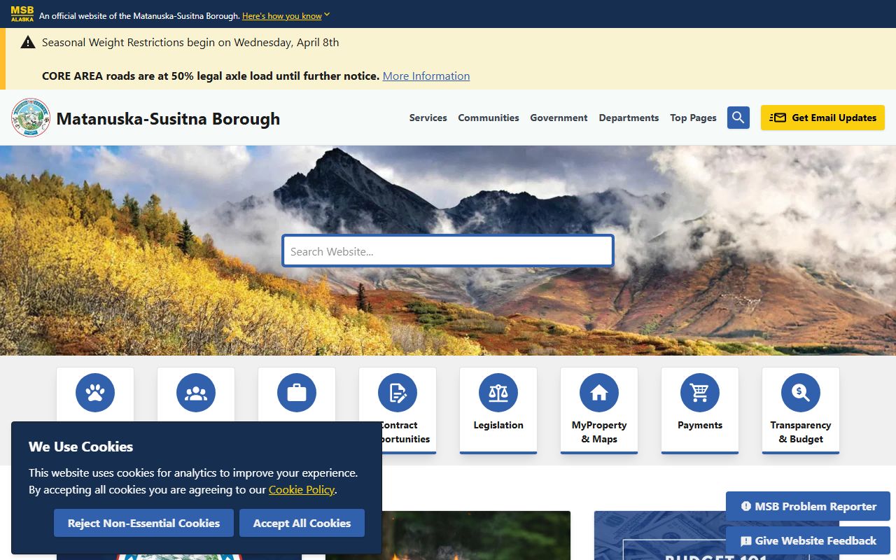 Matanuska-Susitna Borough official website for deed records