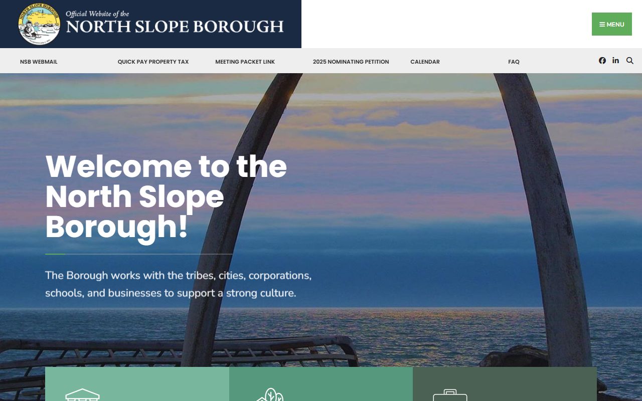 North Slope Borough official website homepage